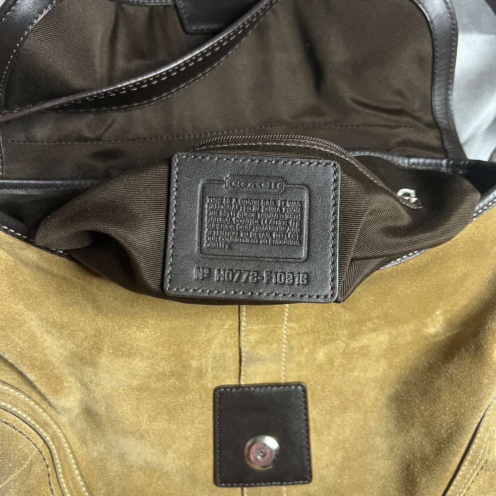 Coach Soho Tan and Brown Suede Shoulder Bag - Picture 10 of 11